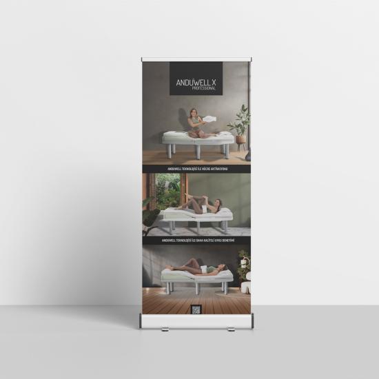 ANDUWELL X PRO Dijital Baskılı 85x200 Roll-Up Banner Reklam Standı Model 1